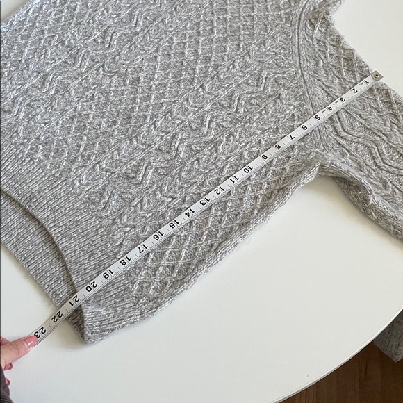 VINCE Medium Merino Wool Cashmere Blend Cable Knit Mock Sweater - Picture 11 of 12